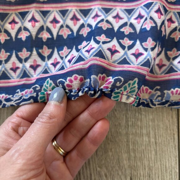 Eliza J Boho Maxi Cover-Up Dress with Paisley Print Size 14 Sheer Casual Beach - Picture 10 of 16